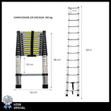 Escada Telescópica de 13 Degraus  3,8M